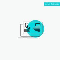 Id User Identity Card Invitation turquoise highlight circle point Vector icon