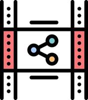 Distribution Film Movie P2p Share  Flat Color Icon Vector icon banner Template