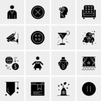 16 Universal Business Icons Vector Creative Icon Illustration to use in web and Mobile Related project