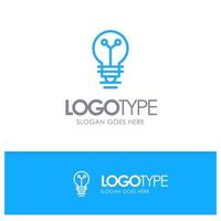 Bulb Lab Light Biochemistry Blue Outline Logo Place for Tagline vector