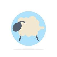 Lamb Sheep Wool Easter Abstract Circle Background Flat color Icon vector
