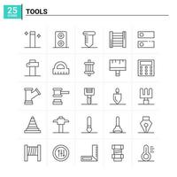 25 Tools icon set vector background