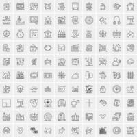 Set of 100 Creative Business Line Icons vector