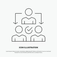 Assignment Delegate Delegating Distribution Line Icon Vector