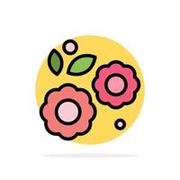 Flower Easter Nature Spring Abstract Circle Background Flat color Icon vector