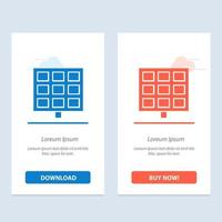 Panel Solar Construction  Blue and Red Download and Buy Now web Widget Card Template vector