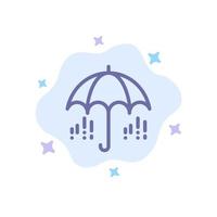 Umbrella Rain Weather Spring Blue Icon on Abstract Cloud Background vector