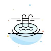 Swimming Pool Hotel Serves Abstract Flat Color Icon Template vector