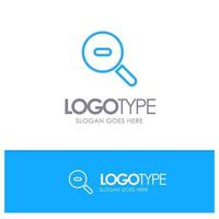 Search Research Zoom Blue outLine Logo with place for tagline vector