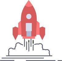 Launch mission shuttle startup publish Flat Color Icon Vector