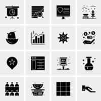 16 iconos de negocios universales vector ilustración de icono creativo para usar en proyectos relacionados con la web y dispositivos móviles