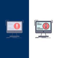 Alert antivirus attack computer virus Flat Color Icon Vector