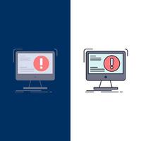 Alert antivirus attack computer virus Flat Color Icon Vector