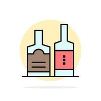 alcohol bebida botella botellas resumen círculo fondo plano color icono vector