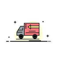 Truck Delivery Goods Vehicle  Business Flat Line Filled Icon Vector Banner Template