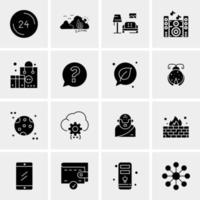 16 iconos de negocios universales vector ilustración de icono creativo para usar en proyectos relacionados con la web y dispositivos móviles