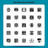 Solid 25 Web Design And Development Icon set Vector Glyph Style Design Black Icons Set Web and Mobile Business ideas design Vector Illustration