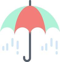 Umbrella Rain Weather Spring  Flat Color Icon Vector icon banner Template