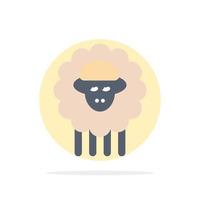 Mutton Ram Sheep Spring Abstract Circle Background Flat color Icon vector