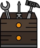 Tool Box Carpenter Tools  Flat Color Icon Vector icon banner Template