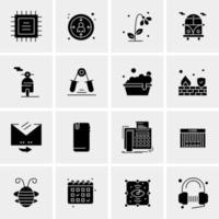 16 iconos de negocios universales vector ilustración de icono creativo para usar en proyectos relacionados con la web y dispositivos móviles