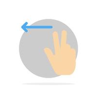 Fingers Gesture Left Abstract Circle Background Flat color Icon vector