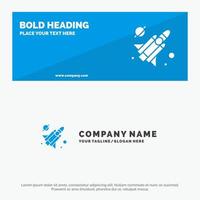 Fly Missile Science SOlid Icon Website Banner and Business Logo Template vector