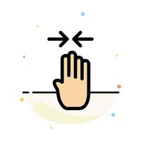 Arrow Four Finger Gesture Pinch Abstract Flat Color Icon Template vector