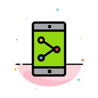 App Share Mobile Mobile Application Abstract Flat Color Icon Template vector