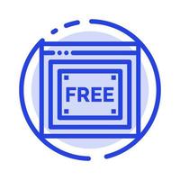 icono de línea de línea punteada azul gratis de tecnología de internet de acceso gratuito