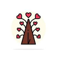 amor árbol corazón san valentín día de san valentín círculo abstracto fondo color plano icono vector