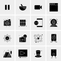 16 iconos de negocios universales vector ilustración de icono creativo para usar en proyectos relacionados con la web y dispositivos móviles