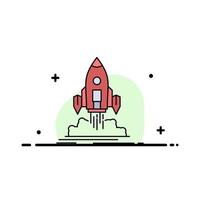 Launch mission shuttle startup publish Flat Color Icon Vector