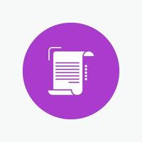 Document Report Note Paper Guidelines white glyph icon vector