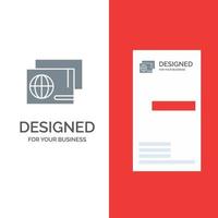 Identity Pass Passport Shopping Grey Logo Design and Business Card Template vector