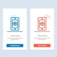 Mobile Pin Rainy  Blue and Red Download and Buy Now web Widget Card Template vector