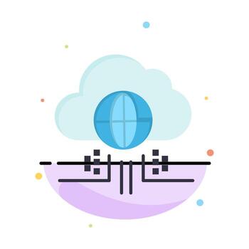 Internet Think Cloud Technology Abstract Flat Color Icon Template vector