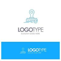 Stamp Clone Press Logo Blue outLine Logo with place for tagline vector