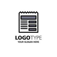 Document Text Basic Ui Business Logo Template Flat Color vector