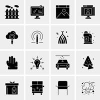 16 iconos de negocios universales vector ilustración de icono creativo para usar en proyectos relacionados con la web y dispositivos móviles