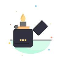 Fire Lighter Smoking Zippo Abstract Flat Color Icon Template vector