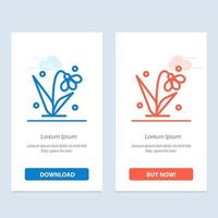 Decoration Easter Plant Tulip  Blue and Red Download and Buy Now web Widget Card Template vector