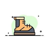 Boots Hiker Hiking Track Boot Business Logo Template Flat Color vector