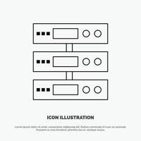 Server Data Storage Cloud Files Line Icon Vector