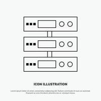 Server Data Storage Cloud Files Line Icon Vector