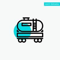 Truck Dumper Oil Construction turquoise highlight circle point Vector icon