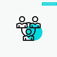 Connection Meeting Office Communication turquoise highlight circle point Vector icon