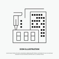 3d Architecture Construction Fabrication Home Line Icon Vector