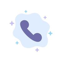 Call Incoming Telephone Blue Icon on Abstract Cloud Background vector