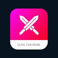 Sword Ireland Swords Mobile App Button Android and IOS Glyph Version vector